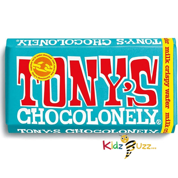 Tony's Chocolonely Milk Crispy Wafer Chocolate Bar - 2 x 180 Gram - Vegetarian - Belgian Fairtrade Chocolate Pack Of 2