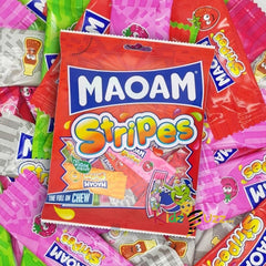 Haribo MAOAM Stripes Fruit and Cola Flavour Chewy Sweets Bag, 140g Pack of 14