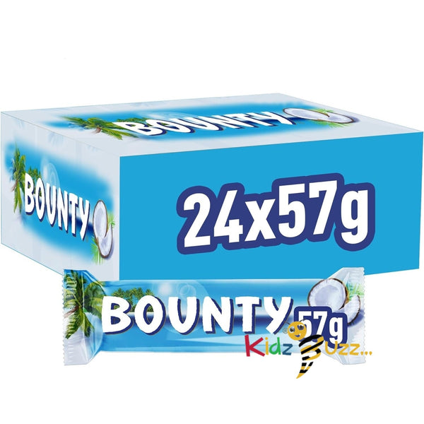 Bounty Coconut Milk Chocolate Duo Bar Bulk Box, Chocolate Gifts, 24 Bars of 57g