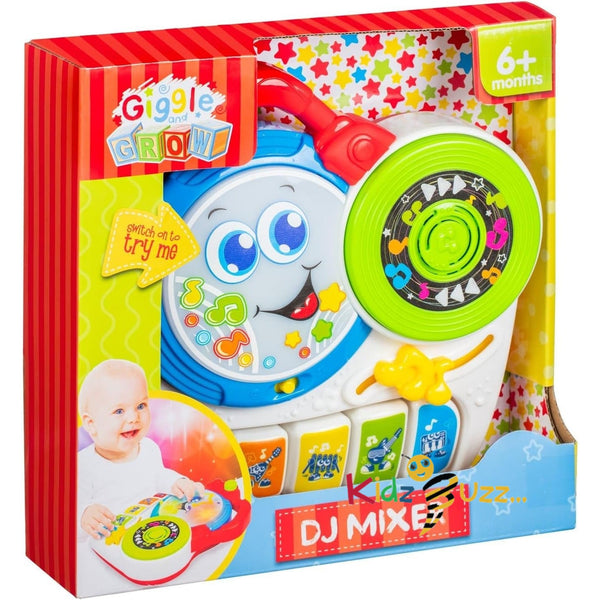 Giggle Grow DJ Mixer, Musical Toy with Lights and Sounds, 6+ Months