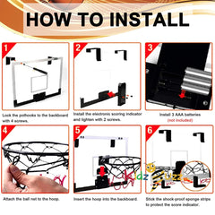 Basketball Hoop for Kids and Adults with Electronic Score Record