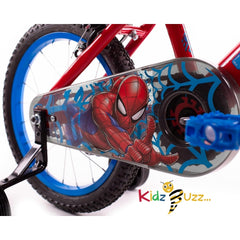 Huffy Spiderman 16 Inch Boys Bike - 5-7 Years - Red + Web Features