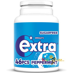 Extra Chewing Gum Bottle, Sugar Free, Peppermint Flavour, 6 Packs of 60 Pieces