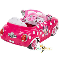 Huffy Disney Minnie Mouse Girls Electric Ride On Car - 6v Battery Powered Motorised Car Fun + Sounds + Lights