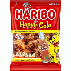 HARIBO Happy Cola Delight, Refreshing Cola Flavour Gummy Sweets 140g Pack of 12