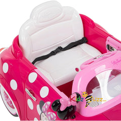 Huffy Disney Minnie Mouse Girls Electric Ride On Car - 6v Battery Powered Motorised Car Fun + Sounds + Lights