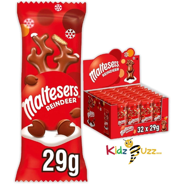 Maltesers Chocolate Reindeer, Christmas Chocolate Gift Stocking Fillers, 32 Packs of 29g