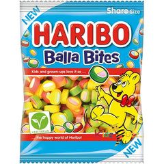 HARIBO Balla Bites Fruit Flavour Gummy Candy, Assorted Fruit Flavours, 140g x 12