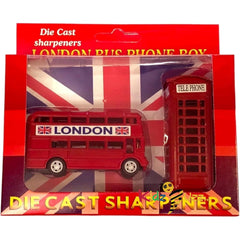 London Souvenir 2pcs Pencil Sharpeners Set- Die Cast Metal Sharpener