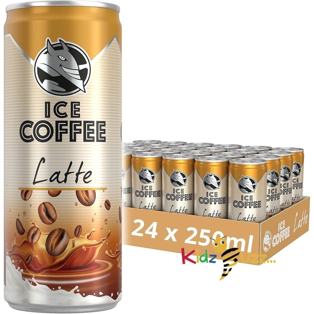HELL Ice Coffee Latte | 24 x 250ml Cans Multipack | Contains Real Arabica & Robusta Coffee Bean Extracts | 75% UHT Milk | Preservative Free | Iced Coffee | Ready To Drink