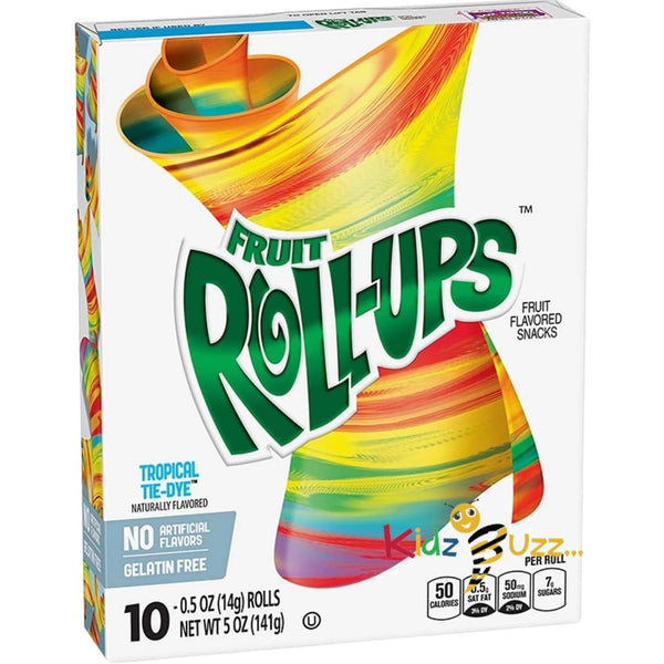 2 X Fruit Roll ups Tropical Tie Dye 141g 10 rolls