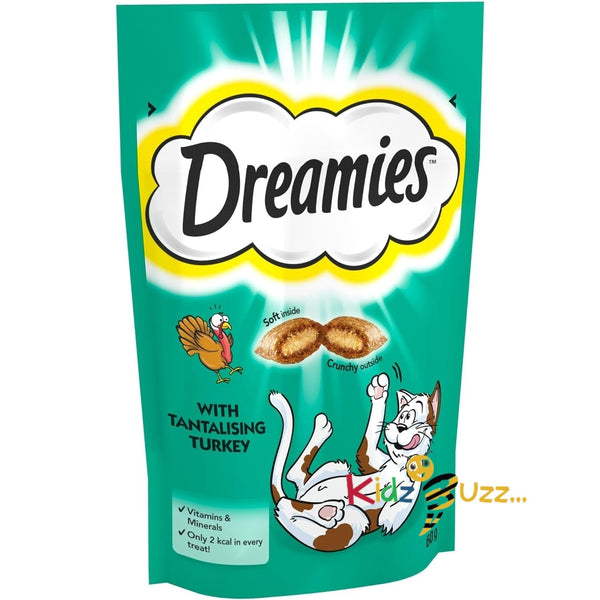 Dreamies Cat Treats, Tasty Snacks with Tempting Turkey, 8 X 60 g