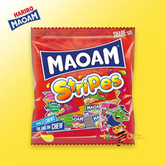 Haribo MAOAM Stripes Fruit and Cola Flavour Chewy Sweets Bag, 140g Pack of 14