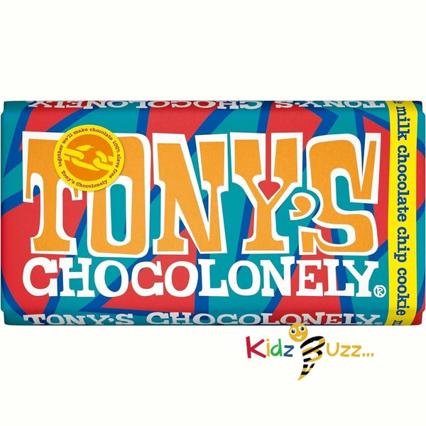 Tony's Chocolonely Milk Chocolate Chip Cookie - 2 x 180 Gram - Milk Chocolate bar- Belgian Faitrade Chocolate Pack Of 2