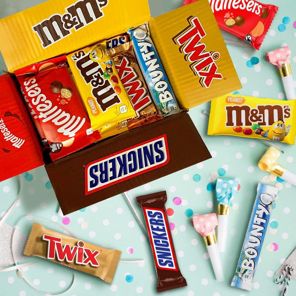 M&M's, Snickers, Twix & More, Mixed Chocolate Bar Variety Bulk Box, Chocolate Gift, 30 Bars, 1.4kg - kidzbuzzz