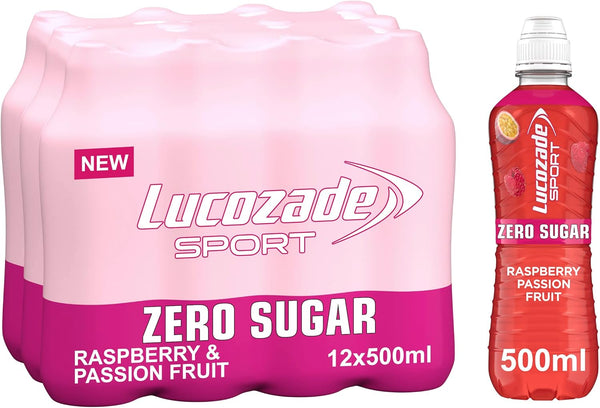 Lucozade Sport Zero Sugar - Raspberry and Passionfruit 12x500ml