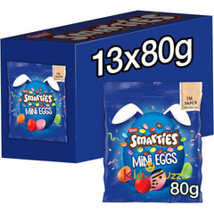 Smarties Mini Eggs, Smooth Milk Chocolate Easter Eggs Sharing Bag 13 x 80g