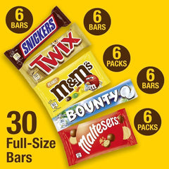 M&M's, Snickers, Twix & More, Mixed Chocolate Bar Variety Bulk Box, Chocolate Gift, 30 Bars, 1.4kg - kidzbuzzz