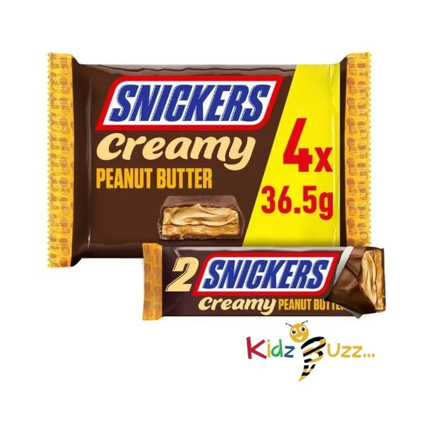 Snickers Creamy Peanut Butter & Milk Chocolate Duo Bars 4 x 36.5g Pack Of 3