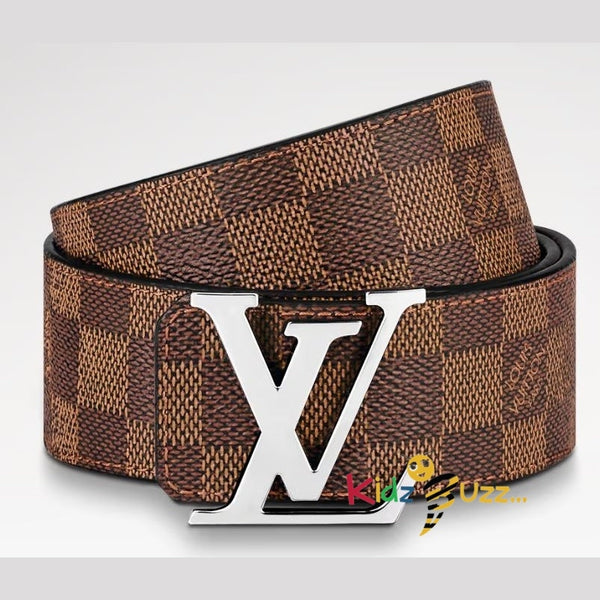 Men's Louis Vuitton With LV Golden Buckle Brown Leather Belt