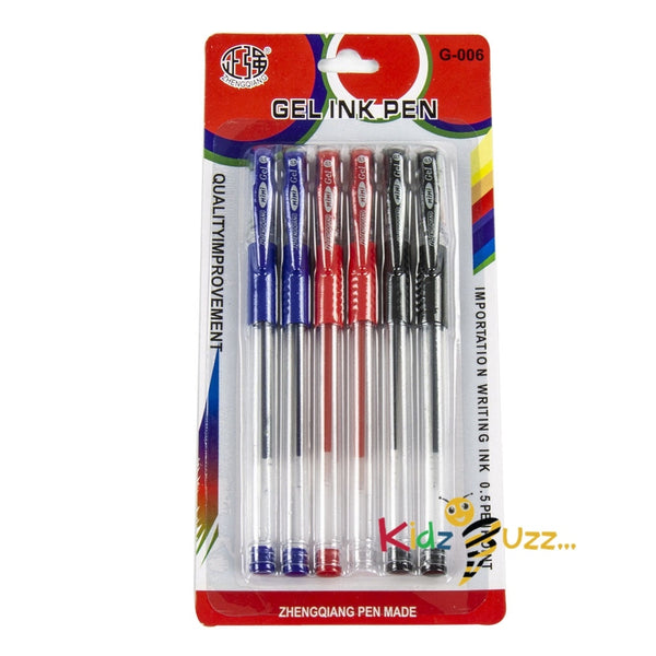 Gel Inks Pen Set 6pc- 3 Different colors Pen Set