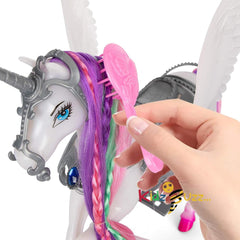 Mermaid Elisa-Rainbow Braided Hair Unicorn Princess Doll Playset - kidzbuzzz