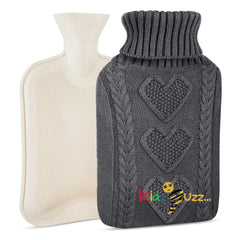 2L Hot Water Bottle with Knitted Cover