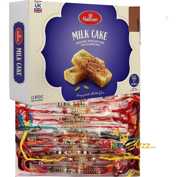 Rakhi Bundle, Haldiram's Sweet Box - Milk Cake 300g, 1Pc Rakhi For Raksha Bandhan, A Festival For Brothers & Sisters Bond