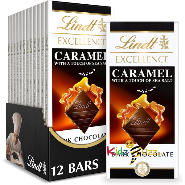 Lindt Excellence Caramel with a Touch of Sea Salt Chocolate Bar, 3.5 Ounce Pack of 12