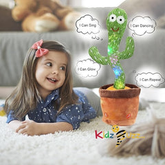 Dancing Cactus Toy Talking Singing Cactus, Plush & Interactive Toy, Repeating What you Say and Dance for Endless Fun USB Rechargeable