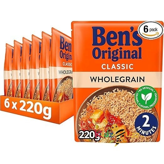 Ben's Original Wholegrain Microwave Rice, Bulk Multipack 6 x 220 g pouches