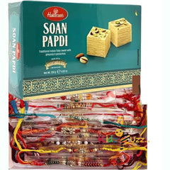 Rakhi Bundle, Haldiram's Sweet Box - Soan Papdi 250g, 1Pc Rakhi For Raksha Bandhan