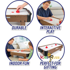28" Air Hockey Table Game -Wooden Portable Table Game for Kids and Adults