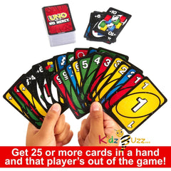 UNO No Mercy Card Game in Storage & Travel Tin for Kids, Adults & Family