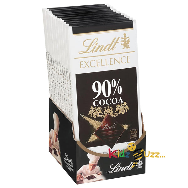 Lindt Excellence Bar, 90% Cocoa Supreme Dark Chocolate, Gluten-Free, 3.5 Ounce Pack of 12