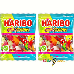 HARIBO Sour Sparks Gummy Sweets Soft Chewy Candy - Pack of 12 x 160G