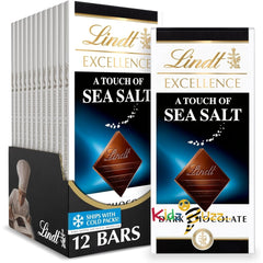 Lindt Excellence A Touch of Sea Salt Dark Chocolate Bar, 3.5-Ounce Packages Pack of 12