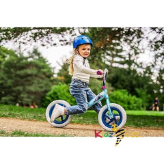 Huffy Disney Frozen 2 Kids Balance Bike 12 inch ft Anna Elsa Olaf For 3 to 5 Year Old Kids,Blue, White