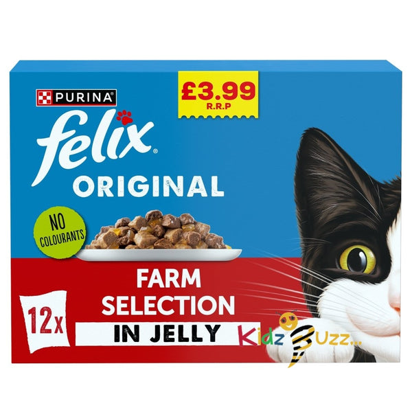 FELIX Original Farm Selection in Jelly Wet Cat Food 12x85g PMP 48 Packs