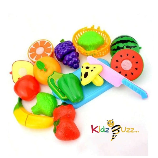 Kids' Play Kitchen Toys- Girls' Pretend Cutting Fruits & Vegetables Set