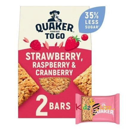 Quaker Porridge To Go Strawberry Raspberry & Cranberry Bars PMP 95p 12X 55g