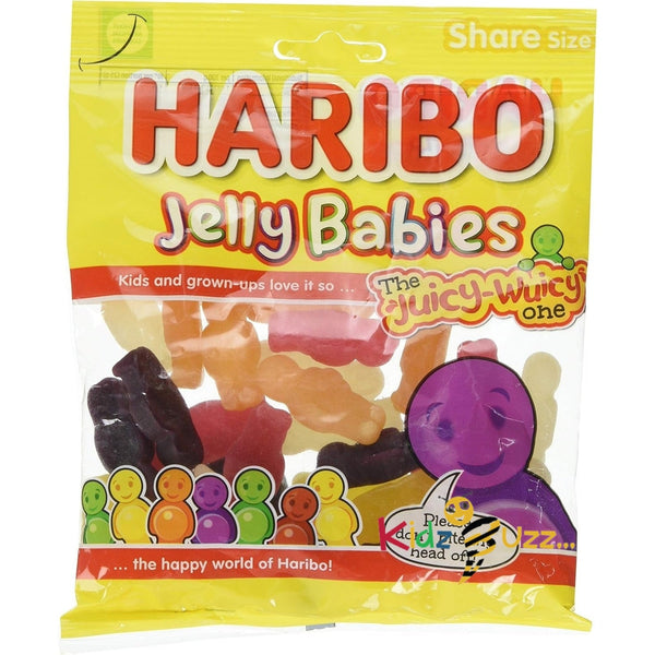 HARIBO Jelly Babies Jelly Men, Bulk Sweets, 140g, Pack of 12