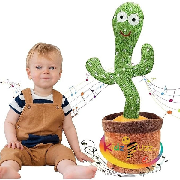 Dancing Cactus Toy Talking Singing Cactus, Plush & Interactive Toy, Repeating What you Say and Dance for Endless Fun USB Rechargeable