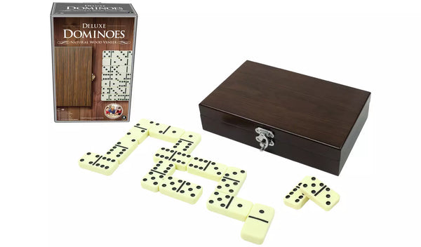 Craftsman Wood Veneer Deluxe Dominoes Game