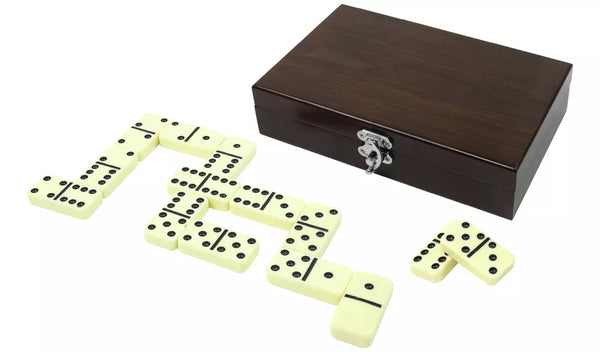 Craftsman Wood Veneer Deluxe Dominoes Game