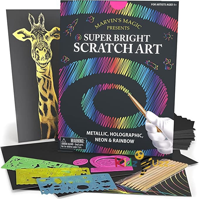 Scratch Art for Adults & Kids, 4 Pack A3 Rainbow Scratch Painting