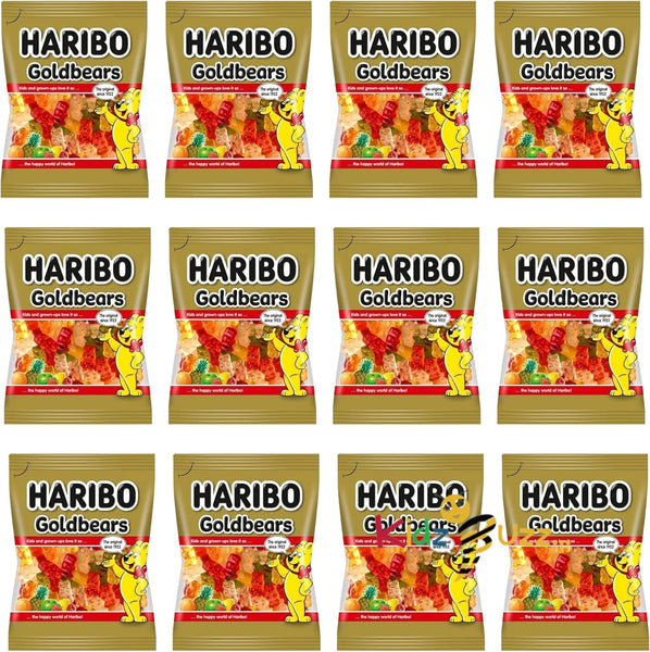 HARIBO Goldbears Gummy Bears – Assorted Fruit Flavors 140g Pack of 12