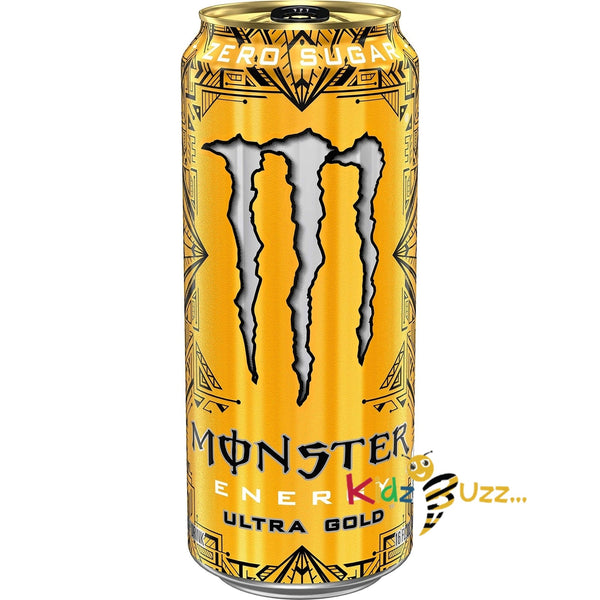Monster Energy Ultra Gold, Sugar Free Energy Drink  (Pack of 12) - kidzbuzzz