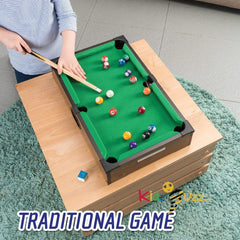 20" Table Pool Game-Wooden Classic Games Table, Indoor Outdoor Game for Kids