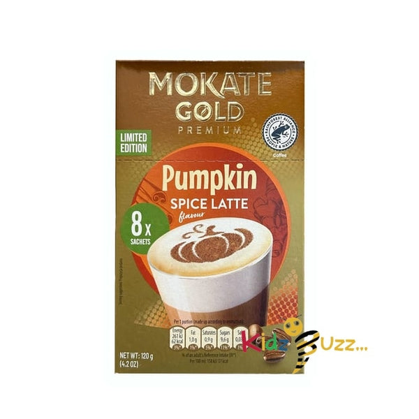 This limited edition instant Mokate Gold Pumpkin Spice 8 Sachets 120g Each Pack Of 12